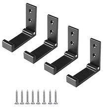 Appendiabiti Pieghevole a 90 ° Gancio Invisibile per Montaggio a Parete con Viti in Acciaio Inossidabile per Armadio Porta a Muro Cucina Bagno Muro Ufficio Guardaroba Bagno, 4 Pezzi (Nero)
