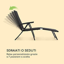 blumfeldt Pomporto Lounge - Sdraio da Giardino, Sedia a Sdraio, Superficie: 173,5 x 51 cm, Schienale Regolabile in Altezza in 7 Punti, Base Idrorepellente, ComfortMesh, Pieghevole, Antracite