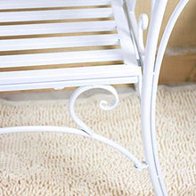 Panchina per terrazza da parco Panchina per il tempo libero da esterno, Panchina da giardino in ghisa resistente alle intemperie, Panca da 2-3 posti con schienale e braccioli, Panchina decorativa in
