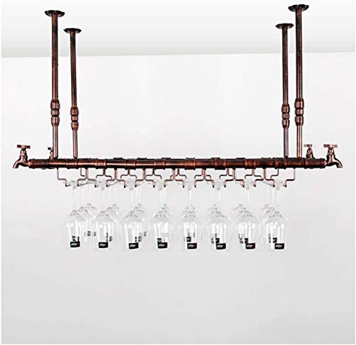 UYZ Portabicchieri da Bar, portabottiglie da Vino, portabicchieri da Vino, portabicchieri KTV e Bicchieri da Vino retrattili sospesi. Appendiabiti (Colore: Marrone, Dimensioni: 150 * 30 cm)