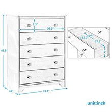 L.W.S Mobili per Camera da Letto Cassettiera 5 cassetti cassettiera cassettiera cassettiera Cabinet Cabinet caffè Espresso in Legno di ciliegio