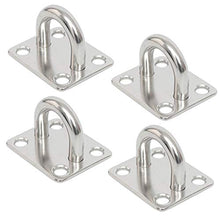 Placca Occhiello Piastre con Occhiello in Acciaio Inossidabile Oblungo Cuscinetto Metallo - 5mm Eye Plate Pad con Anello Gancio Anello della Graffetta Hardware, per Cinghie di Allenamento (4 Pezzi)