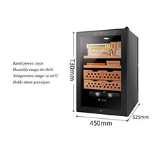 WRJY Armadietto per sigari elettronico Humidor Armadio per sigari in Legno di Cedro Armadio per Vino Nudo Armadio idratante può Contenere 400 sigari (Colore: Nero, Dimensioni: 45 * 52,5