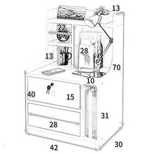 Comodino serratura 2-cassetti Multi-strato di stoccaggio semplice camera da letto moderna semplice armadio di stoccaggio 42X30X70CM FANJIANI (colore : C)
