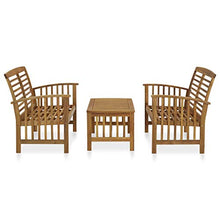 SKM Set Divani da Giardino 3 pz in Legno Massello di Acacia (33.5kg) Marrone-7972