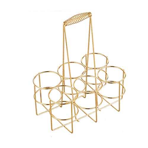 YUXO Scaffale Portabottiglie Vino Birra Rack Carrier Bottiglia di Birra di immagazzinaggio dell'organizzatore del Supporto a Distanza della Cassa della Birra/Motrice Struttura del Metallo for 6 latt