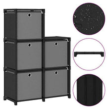 Tidyard Armadietto, Mensola con 5 Vani a Cubo e Scatole, Cassettiera Componibili, Cassetti e Scaffali, in Tessuto 103x30x72,5 cm Nero e Grigio