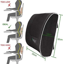 Feagar Cuscino Lombare Auto, Supporto Lombare Cuscini Schiena per Sedia Ufficio Divano Sedie Cucina, Cuscino Memory Foam Schienale Nero