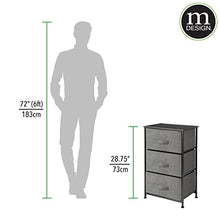 mDesign Comodino in stoffa – Organizer pratico con 3 cassetti – Cassettiera ideale per la camera da letto, l’appartamento o per stanze piccole – antracite