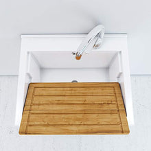 Inbagno Mobile Lavatoio, L.60xP.50xH.86.5, Bianco Lucido, Vasca in Ceramica con profondità 30 cm