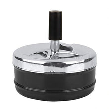 Leinggg Posacenere - Posacenere da Fumo for Interni da Esterno Posacenere in Metallo Cablaggio Rotondo Push Down (Nero L)