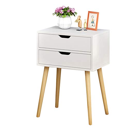 Comodino Addensare Domestica Studio corridoio Doppio pompaggio di Legno Solido Locker Assemblea Letto Bagno Soggiorno Multifunzione 40X30X58cm FANJIANI (Color : White)