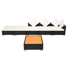 vidaXL Set Divani da Giardino 6 pz con Cuscini in Polyrattan Nero Sofa Esterni