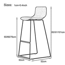 LLT Pratico sgabello Ristorazione Sedie Sgabelli con schienale, Moderno Metallo Contatore Altezza sgabello, Pub/Bar sedie rustiche,bianca,Seduto altezza 60 cm