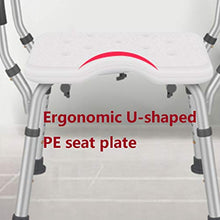 YHRJ Sgabello da Bagno per Anziani,Sedia da Doccia Regolabile per Donne Incinte,Panche da Bagno Antiscivolo con braccioli,può sopportare 100 kg (Color : Bianca, Size : 50 * 42 * 39-51.5CM)