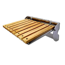 Seggiolino da Doccia Panca Bagno in Legno Massello Sgabello Pieghevole in Acciaio Inox Sedia da Bagno Home Corridoio a Parete Corrimano Banco Scarpetta Max. 160kg