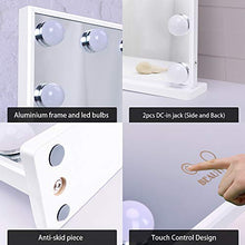 BEAUTME Specchietto da toilette illuminato con lampadine a Led , specchio da trucco in stile hollywood Specchi da cosmesi con design Touch Control, specchi da tavolo o da appoggio a parete (Bianco)