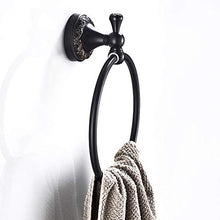 SWNN Bathroom Shelves Portasalviette Spazzolato Bronzo Nero Portasciugamani retrò Portasalviette Nero Rotondo Portasciugamani Rotondo Portasciugamani