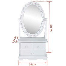 QWSX Design Semplice Armadietto di vanità Moderno con Ovale Specchio Tilting Mirror of Pine Wood Jewelry Cabinet Comò con Due cassetti for Camera da Letto Alta qualità (Color : White)