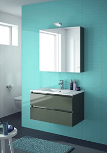 Allibert - Set di mobili da bagno premontati, con funzione Softclose, 80 cm, colore: Grigio