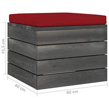 vidaXL Pouf da Giardino su Pallet con Cuscino in Legno di Pino