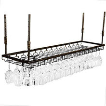 JHGJBJ Bottiglia di Vino Rack Pendente del Metallo Casa E Cucina, Regolabile in Altezza 30-60 Cm (90x35cm) (Color : Black, Size : 90 * 35cm)