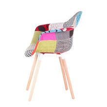EGOONM Set di 2 sedie, Poltrona Patchwork, Sedia da Pranzo, Sedia da Reception, Sedia in Stile Nordico, Adatta per Soggiorno, Sala da Pranzo (Rosso-A5)