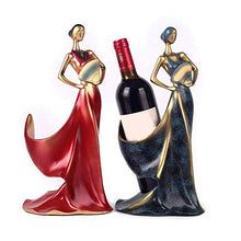 YVX Beauty Girl Model Wine Rack Whisky Holder Scaffale Portabottiglie per Vino Pratica Scultura Wine Stand Accessori per la Decorazione della casa-Blu