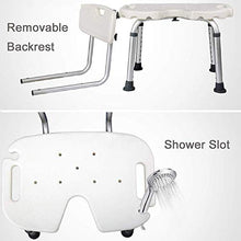WCY Sedia da Bagno, Sedile Doccia con Schienale Rimovibile, Gambe di Altezza Regolabile Comfort Sgabello da Bagno Sgabello Doccia Slot per Adulti/Bambini yqaae