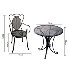 Prodotti Tavolo e Sedia da Giardino per terrazza per Esterni Set 3 Pezzi, Tavolo e Sedia per Il Tempo Libero in Ferro antiruggine Art, Tavolo Rotondo e Sedia con Schienale, per Villa/Balcone/Prato