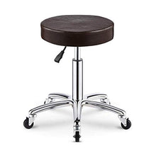 SXRDZ Jewelers Sgabello su ruote, scrivania Sgabello con Brown PU sedile cuoio sintetico, altezza regolabile 45-58 cm, peso 160 Kg supportati, Salon Sgabelli di Barber Parrucchiere tatuaggio Sedie Sed