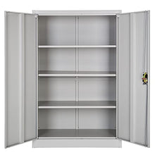 TecTake Armadio armadietto in metallo con ripiani grigio - disponibili in diverse misure - (140x90x40 cm | no. 402482)