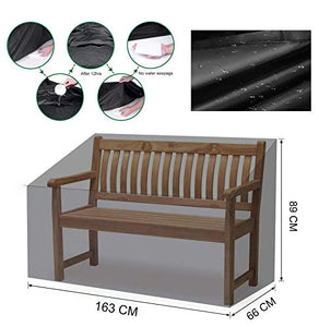UNKB 2/3/4 posti Copri Panchina, Esterni Impermeabile Oxford Stoffa + Rivestimento in PVC Anti-UV, Traspirante Copertura per Panca da Esterno163*66 * 89cm-210D