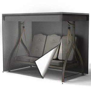 Telo per dondolo da giardino a 3 posti, impermeabile, copertura altalena antipolvere, telo di protezione in 210D Oxford 145 x 170 x 220 cm, colore: nero (1 pz)