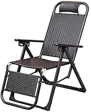 PAKUES-QO Reclinabile Rattan Sedia reclinabile Pieghevole Gravity Sedie Zero Lettini da Sole Sedie a Sdraio Relaxer Giardino Spiaggia Marrone Regolabile