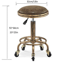 Poltrone Nubao Girevole Bellezza Sgabello con rotelle, Tavolo for massaggi Sgabello con panno di lino grigio Sedile, Altezza regolabile 43-53 cm, peso 160 Kg supportati, Sgabello altezza regolabile co