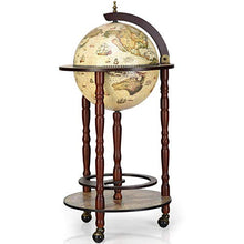 DREAMADE Mappamondo Bar Mobile Bar, Portabottiglie Scaffale per Vino con 3 Ruote, 88 x 45 x 45cm (medello 2)