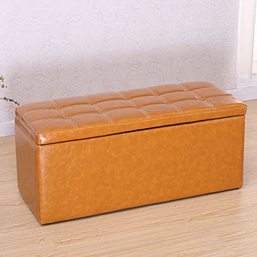 QWERTY Home Contenitore Cassapanca Pieghevole, incl Panca Contenitore Cassapanca Imbottita Sgabello di stoccaggio Cartone (Color : Yellow, Size : 100 * 40 * 40)