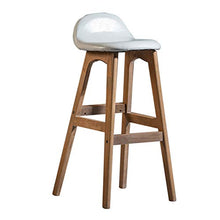 Sedie da bar per interni ed esterni, sedie da bar in stile moderno ed elegante, con telaio in legno robusto, bianco, pelle