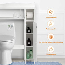 COSTWAY Mobile per Lavatrice, Scaffale Sopralavatrice Salvaspazio, Armadio Lavatrice Bianco, 75,5 x 19,5 x 106 cm