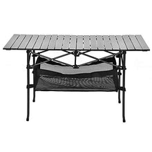 Tavolo Pieghevole da Campeggio, Piano in Lega di Alluminio, Staffa in Ferro, con Borsa per il Trasporto, Tavolo da Giardino per Balcone, Picnic, Pesca, Camper, 118,2x54,8x66,8 cm