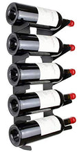 etterr Porta Bottiglie da Parete in Acciaio per Tutti i Tipi di vinos, con ancoraggi a Muro e embellishers. (Nero)