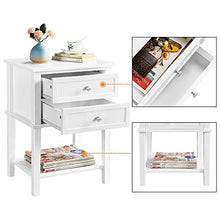 Yaheetech Set 2 Comodini Camera da Letto Comodino con 2 Cassetti 61 x 45 x 35 cm Tavolino Lato Moderno Mobile da Letto Tavolino Laterale Organizzatore da Letto Portaoggetti