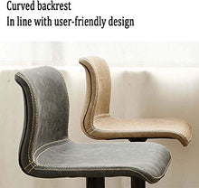 WANGFENG Sgabelli Sedia da Bar con Schienale, Sgabelli da Bar Girevoli Regolabili Base in Ferro/Sgabello da Ristorante con Sedile in PU (Colore: Marrone, Dimensioni: 60-80 Cm)