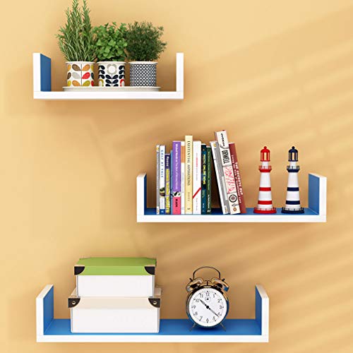 Stand di Fiori Galleggiante A Forma di U,Vaso di Fiori Stand Muro Soggiorno,Multilayer Scaffale Piante Balcone Interno,Rack di Stoccaggio Multiuso,Set da 3 Pezzi,Colori Multipli