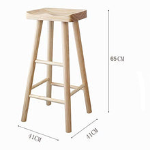 XuQinQin Nordic Solido Pine Bar Sgabello con pedana casa Sedia da Cucina sgabelli da Bar (Size : Medium)