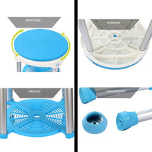 FREEDOH Sgabelli per Doccia con Sedile Circolare, Sedile per Sgabello da Bagno Regolabile in Altezza, Dispositivo Ausiliario Doccia per Assistenza al Bagno, Riduzione di Scivoloni E Cadute,Blu