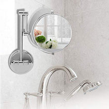 Wifehelper, specchio da parete pieghevole, girevole a doppio lato, con manico allungabile, braccio alla moda, 3 pezzi, accessori per il bagno (15,2 cm)