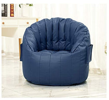 LYQZ In Pelle Divano Pigro Tatami Fagiolo Borsa Camera Balcone pisolino Comodo Divano Piccolo Computer Lounge con poggiapiedi 80 × 80 cm (Color : Dark Blue)
