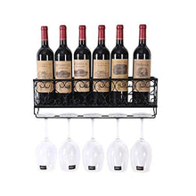 PZW Cremagliera Del Vino Semplice e Creativa Arte Del Ferro Cremagliera a Parete Portabottiglie in Vetro Stile Retrò Bar Portabottiglie per Vino da Caffè per Uso Domestico